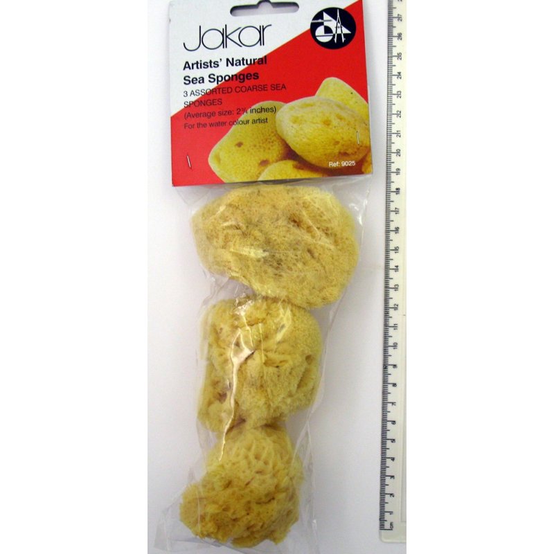 Jakar Natural Sea Sponges - 3 assorted coarse textured