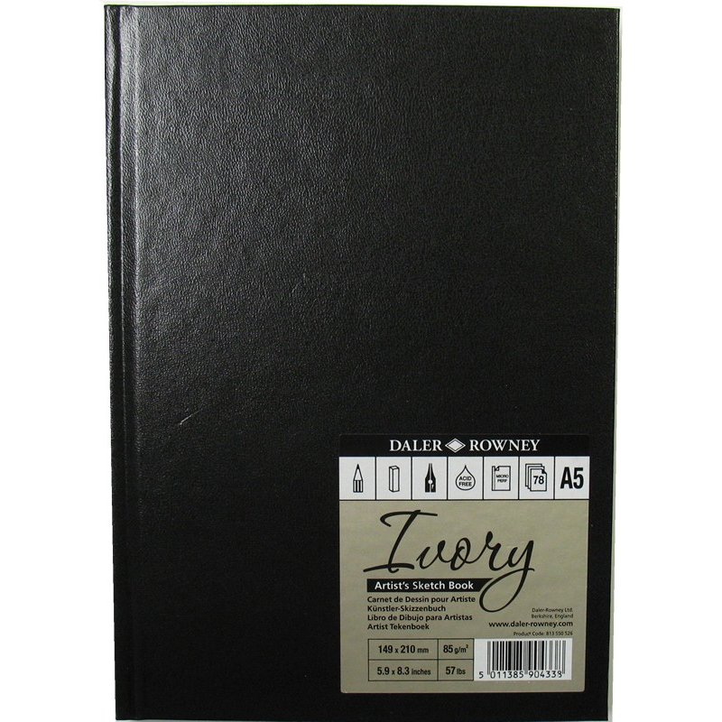  Daler Rowney Ivory Hardback Sketchbooks 90gsm 78 sheets
