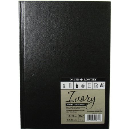  Daler Rowney Ivory Hardback Sketchbooks 90gsm 78 sheets