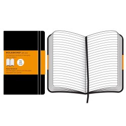 Moleskine Ruled Black Notebook - soft cover - Large 130 x 210mm