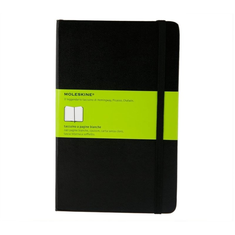 Moleskine Plain Black Notebook - hard cover - Large 130 x 210mm Moleskine Plain Black Notebook - hard cover - Large 130 x 210mm