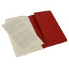 Moleskine set of 3 ruled journals - cranberry red -soft cover - Pocket 90 x 140mm