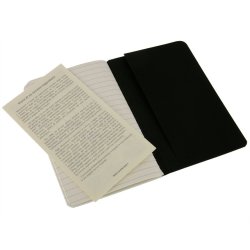 Moleskine set of 3 ruled journals - black -soft cover - Pocket 90 x 140mm