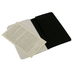 Moleskine set of 3 squared journals - black -soft cover - Pocket 90 x 140mm