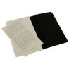 Moleskine set of 3 plain journals - black -soft cover - Pocket 90 x 140mm
