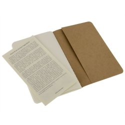 Moleskine set of 3 plain journals - kraft brown -soft cover - Pocket 90 x 140mm