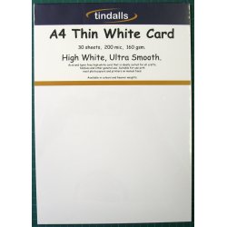 Tindalls A4 Thin White Card 160gsm