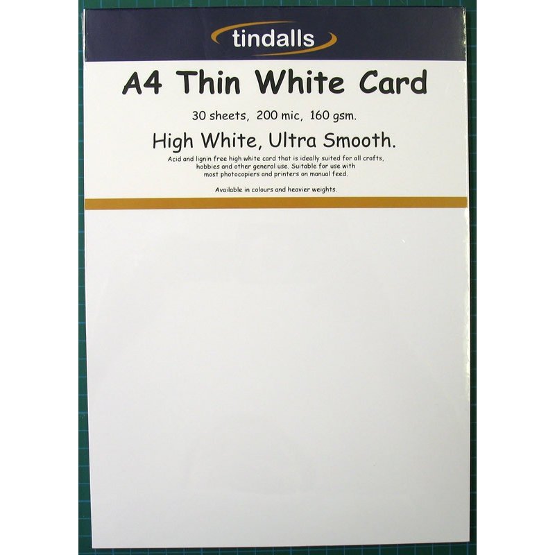 Tindalls A4 Thin White Card 160gsm