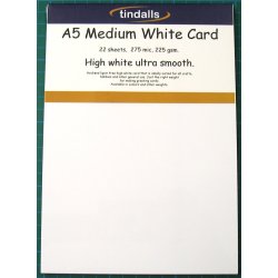 Tindalls A5 Medium White Card 225gsm