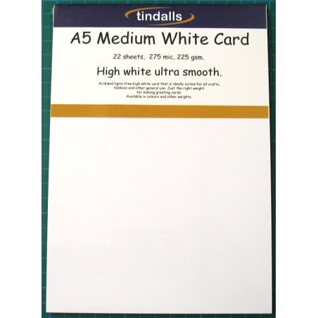 Tindalls A5 Medium White Card 225gsm