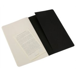 Moleskine set of 3 plain journals - black -soft cover - Large 130 x 210mm