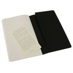 Moleskine set of 3 ruled journals - black -soft cover - Large 130 x 210mm