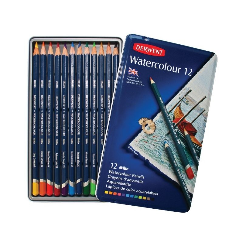 Derwent Watercolour Pencils Tin of 12
