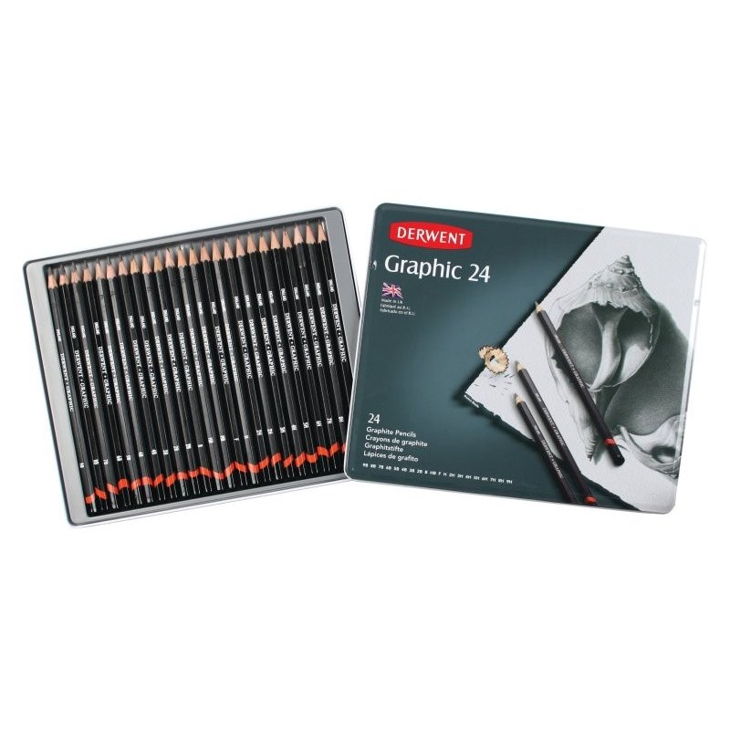 Derwent Graphic Pencils Tin of 24