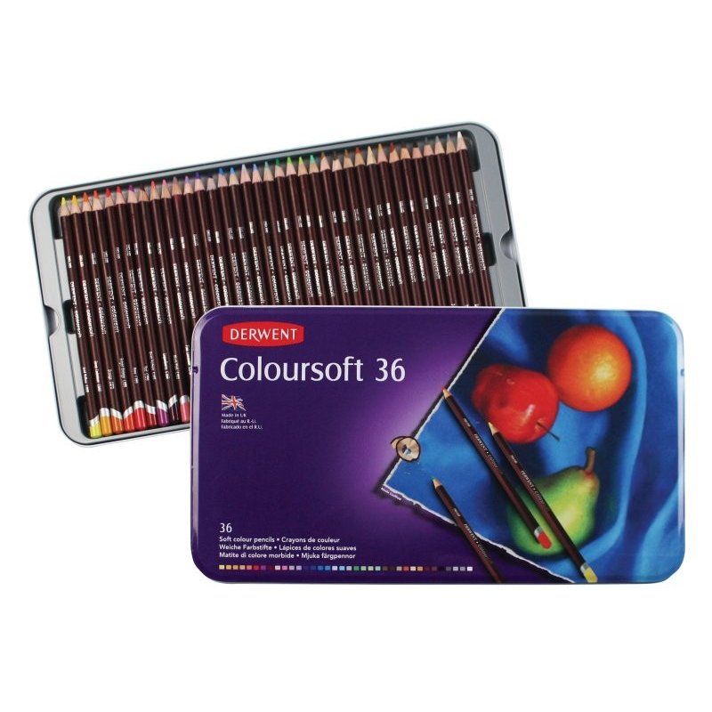 Derwent Coloursoft Pencils Tin of 36