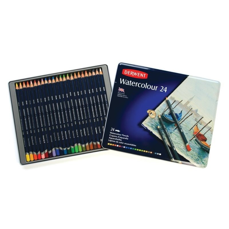 Derwent Watercolour Pencils Tin of 24