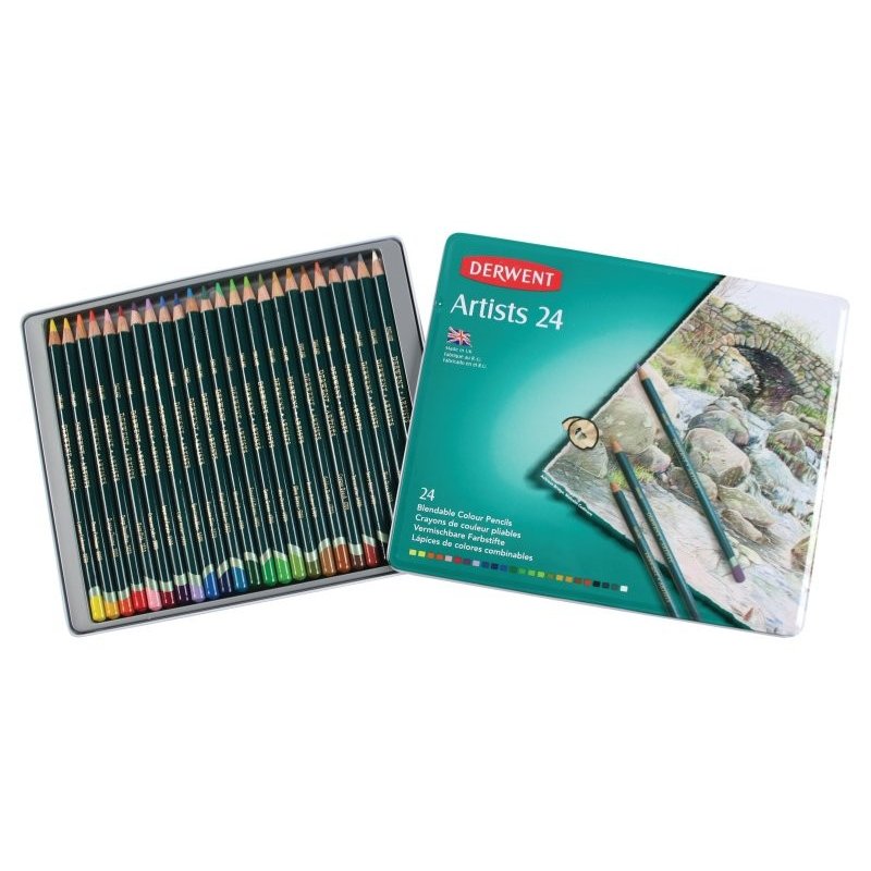 Derwent artist pencils tin of 24