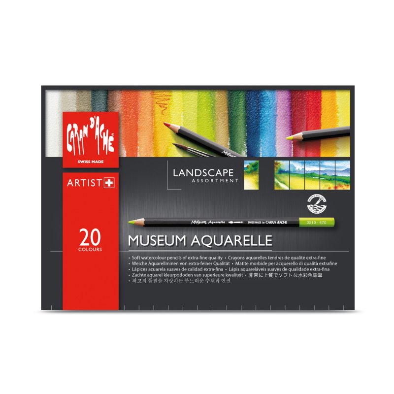 Caran D'Ache Professional Museum Aquarell - box of 20 landscape colours