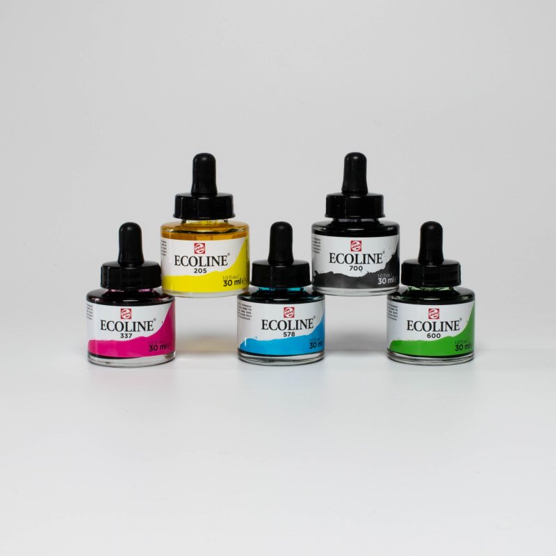 Ecoline Watercolour Ink - set of 5 Primary colours