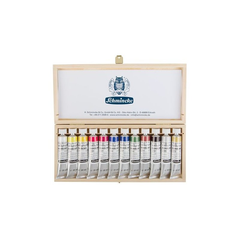 Schmincke Calligraphy Gouache set of 12 x 20ml