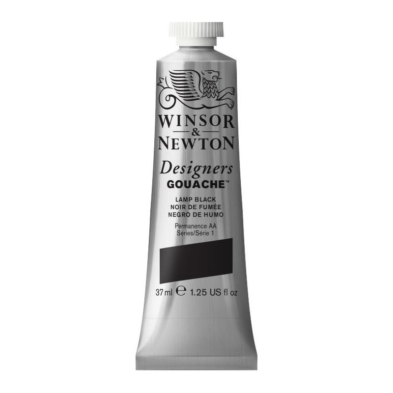Winsor and Newton Designers Gouache 37ml - Lamp black Winsor and Newton Designers Gouache 37ml - Lamp black