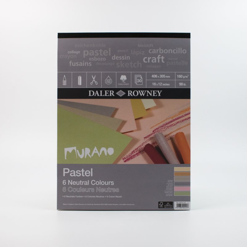 Daler Rowney Murano Pastel pads 160gsm 30 sheets - neutral colours Daler Rowney Murano Pastel pads 160gsm 30 sheets - neutral colours