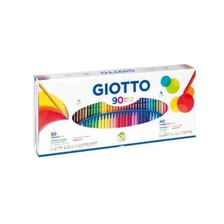 Giotto set of 50 coloured pencils and 40 felt tip pens