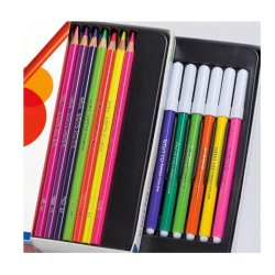 Giotto set of 50 coloured pencils and 40 felt tip pens