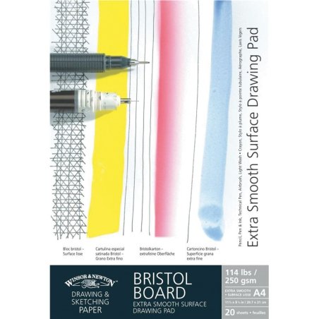 Winsor and Newton Extra Smooth Bristol Heavy Weight Board Pad Gummed 250gsm