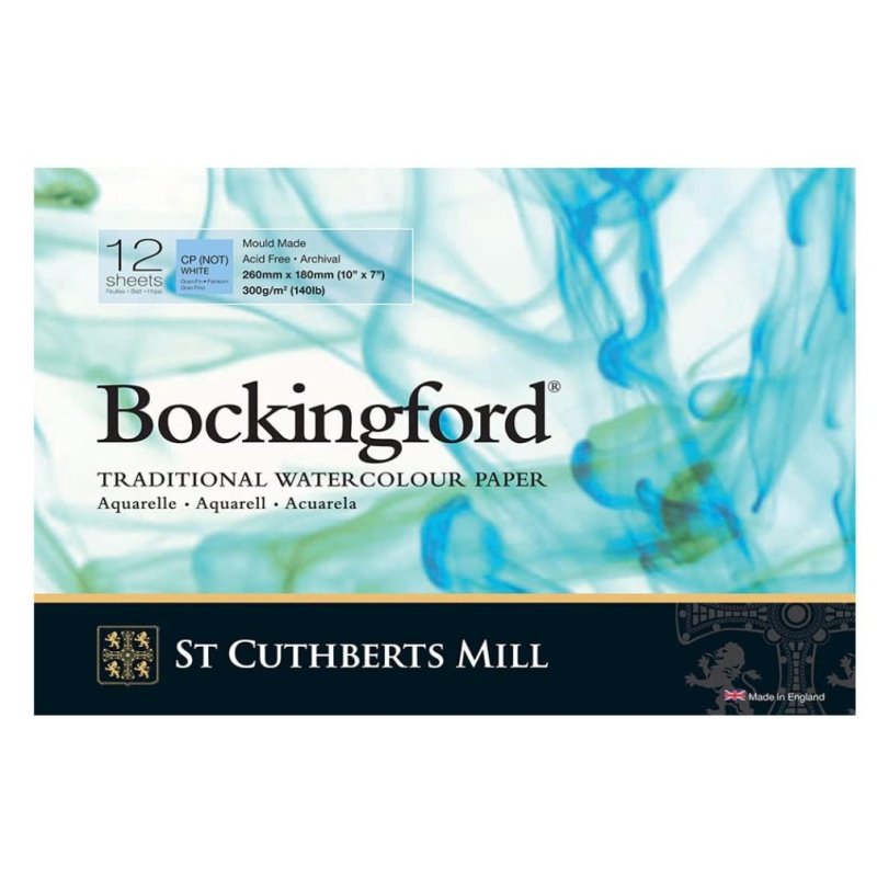 Bockingford Watercolour Paper Block Cold Pressed (NOT) 300gsm 12 Sheets