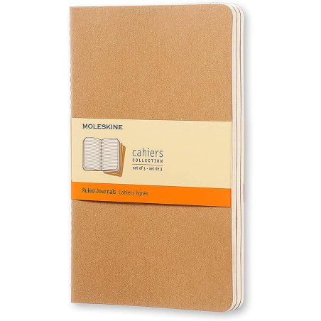 Moleskine  Cahier Journal - Large - Kraft - set of 3