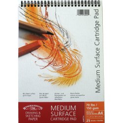 Winsor and Newton Medium Surface Cartridge Paper Drawing Pad Spiral 150gsm