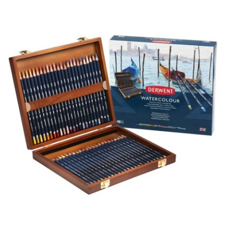 Derwent Watercolour pencils wooden box set of 48