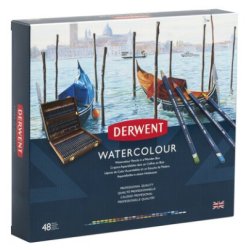 Derwent Watercolour pencils wooden box set of 48