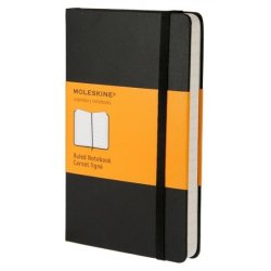 Moleskine Ruled Black Notebook - Large - hard cover - 130 x 210mm