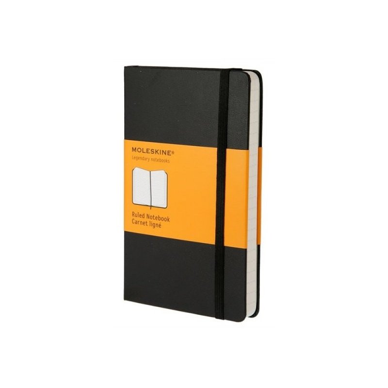 Moleskine Ruled Black Notebook - Large - hard cover - 130 x 210mm Moleskine Ruled Black Notebook - Large - hard cover - 130 x 210mm