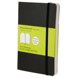 Moleskine Plain Black Notebook - soft cover - Pocket 90 x 140mm