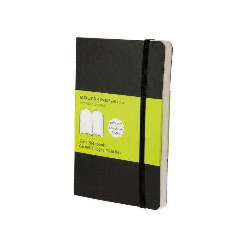 Moleskine Plain Black Notebook - soft cover - Pocket 90 x 140mm