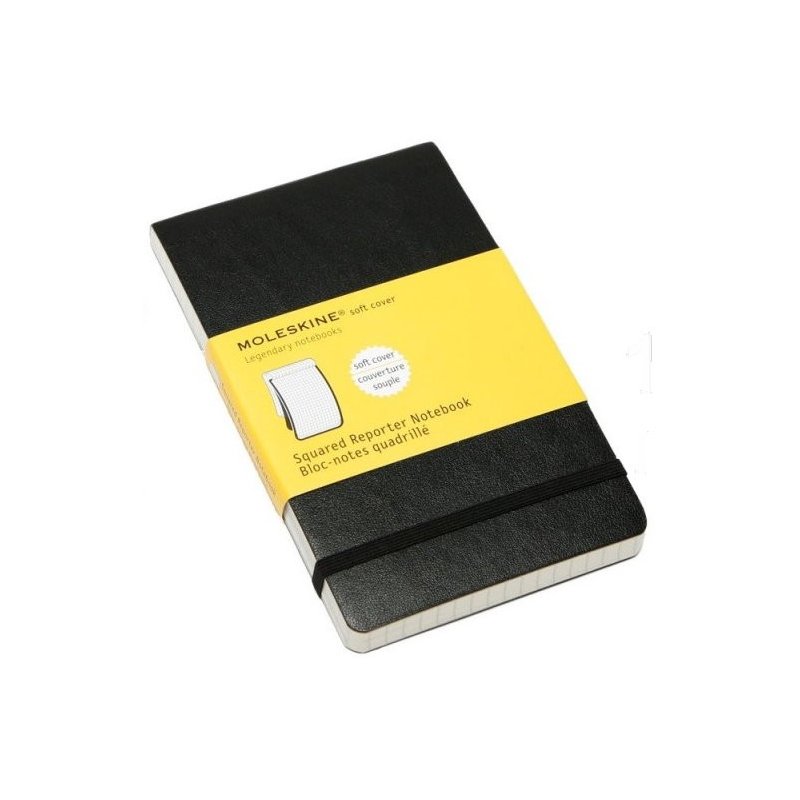 Moleskine Squared Black Reporter Notebook - Pocket - soft cover - 90 x 140mm Moleskine Squared Black Reporter Notebook - Pocket - soft cover - 90 x 140mm