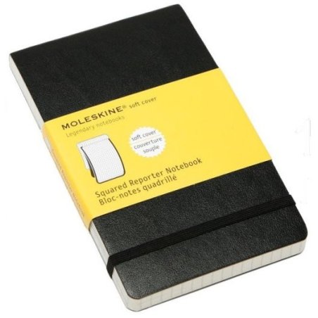 Moleskine Squared Black Reporter Notebook - Pocket - soft cover - 90 x 140mm