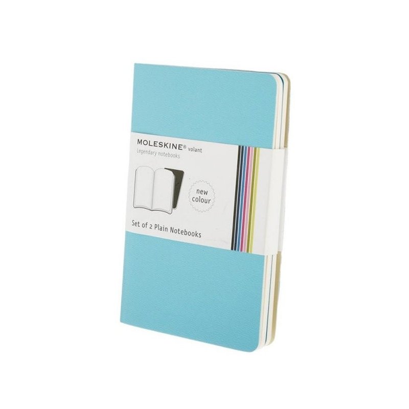 Moleskine Plain Volant Notebook Set - blue - soft cover - Pocket 90 x 140mm
