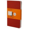 Moleskine set of 3 ruled journals - cranberry red -soft cover - Pocket 90 x 140mm