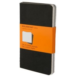 Moleskine set of 3 ruled journals - black -soft cover - Pocket 90 x 140mm