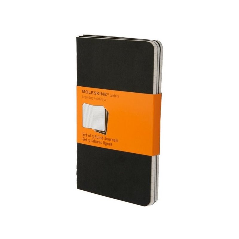 Moleskine set of 3 ruled journals - black -soft cover - Pocket 90 x 140mm