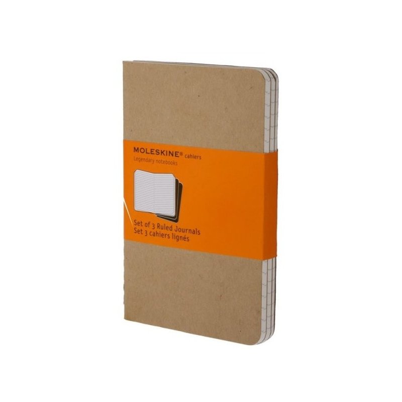 Moleskine set of 3 ruled journals - kraft brown -soft cover - Pocket 90 x 140mm Moleskine set of 3 ruled journals - kraft brown -soft cover - Pocket 90 x 140mm