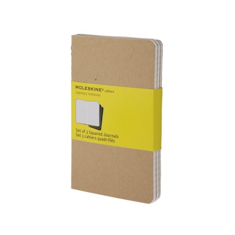 Moleskine set of 3 squared journals - kraft brown -soft cover - Pocket 90 x 140mm Moleskine set of 3 squared journals - kraft brown -soft cover - Pocket 90 x 140mm