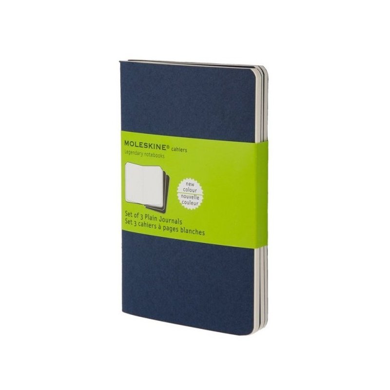 Moleskine set of 3 squared journals - indigo blue -soft cover - Pocket 90 x 140mm