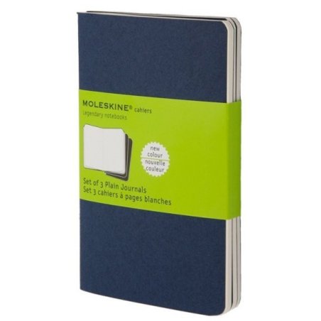 Moleskine set of 3 squared journals - indigo blue -soft cover - Pocket 90 x 140mm