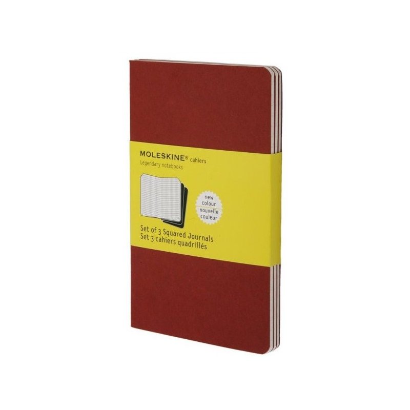 Moleskine set of 3 squared journals - cranberry red -soft cover - Pocket 90 x 140mm Moleskine set of 3 squared journals - cranberry red -soft cover - Pocket 90 x 140mm