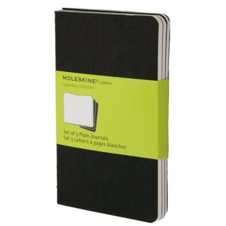 Moleskine set of 3 plain journals - black -soft cover - Pocket 90 x 140mm